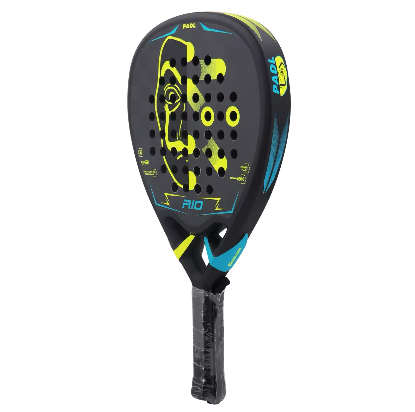Carbon Fiber Paddle Racket,Fiber, rough finish with Eva Soft Memory Foam Core, Round Shape, High Balance