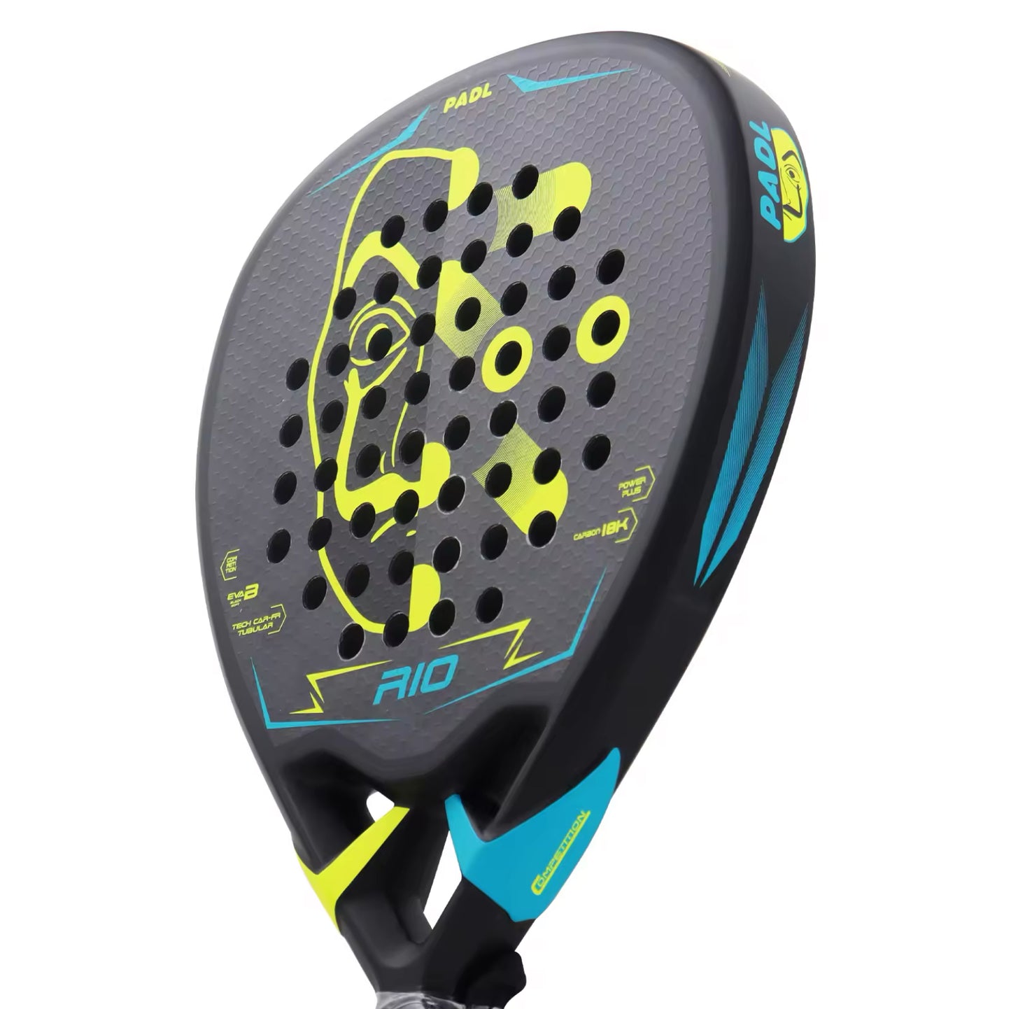 Carbon Fiber Paddle Racket,Fiber, rough finish with Eva Soft Memory Foam Core, Round Shape, High Balance
