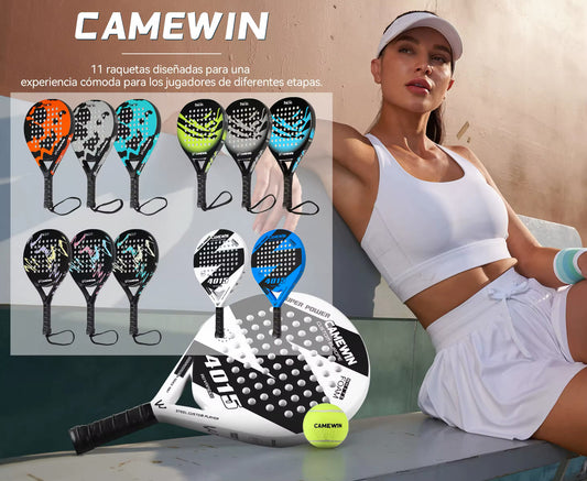 CAMEWIN paddle paddle racket with professional paddle cover with carbon fiber surface and core Flexible EVA memory foam for beginners with cover