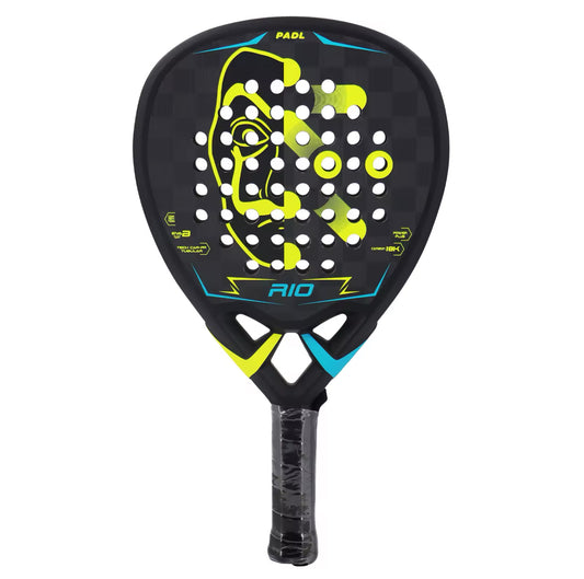 Carbon Fiber Paddle Racket,Fiber, rough finish with Eva Soft Memory Foam Core, Round Shape, High Balance